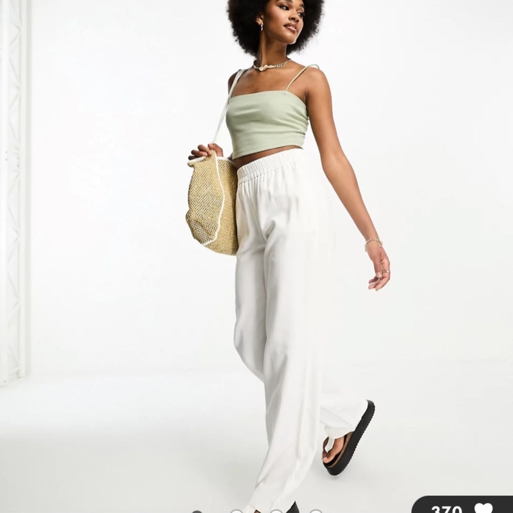 ASOS Tall Vera Moda Tall Wide Leg White Pants XS